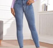 Cut Out Waist Skinny Jeans