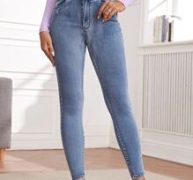 Cut Out Waist Skinny Jeans