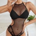 Cut-out Fishnet Teddy Bodysuit Without Lingerie Set