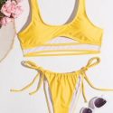 Cut-out Tie Side Bikini Swimsuit