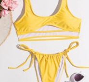 Cut-out Tie Side Bikini Swimsuit