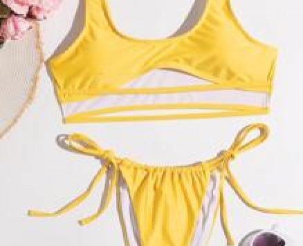 Cut-out Tie Side Bikini Swimsuit
