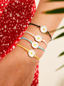 Daisy Decor String Bracelet 4pcs