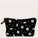 Daisy Print Makeup Bag