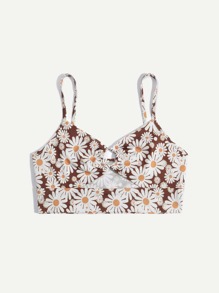 Daisy Print Ring Detail Cami Top