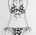 Daisy Print Triangle Tie Side Bikini Swimsuit