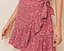 Dalmatian Self Tie Wrap Flounce Skirt