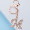 Diamond Inlaid Letter Keychain