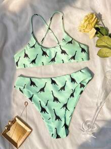 Dinosaur Print Bikini Swimsuit