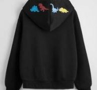 Dinosaur Print Zip Up Hoodie