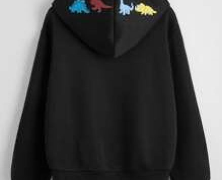 Dinosaur Print Zip Up Hoodie