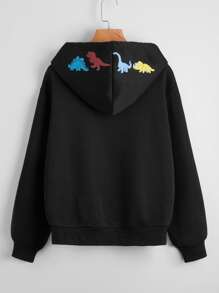 Dinosaur Print Zip Up Hoodie