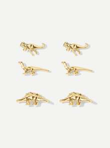 Dinosaur Shaped Stud Earrings 3pairs