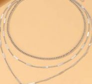 Disc Pendant Layered Chain Necklace