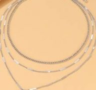 Disc Pendant Layered Chain Necklace
