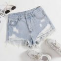 Distressed Denim Shorts