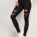 Distressed High-Rise Leggings