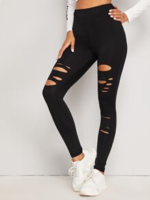 Distressed High-Rise Leggings