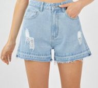 Distressed Ripped Denim Shorts