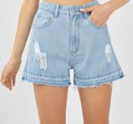 Distressed Ripped Denim Shorts