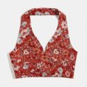 Ditsy Floral Bow Back Halter Top