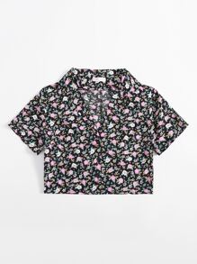 Ditsy Floral Crop Shirt