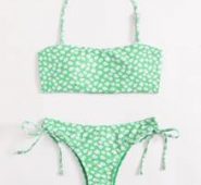 Ditsy Floral Drawstring Side Bikini Swimsuit