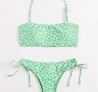 Ditsy Floral Drawstring Side Bikini Swimsuit