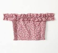 Ditsy Floral Frill Off The Shoulder Crop Top