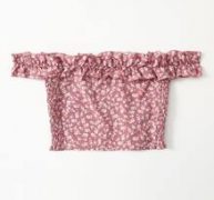 Ditsy Floral Frill Off The Shoulder Crop Top