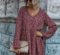 Ditsy Floral Peasant Sleeve Smock Dress