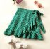 Ditsy Floral Ruffle Trim Wrap Knot Skirt