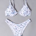 Ditsy Flower Push Up High Cut Bikini Swimsuit