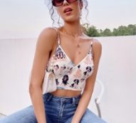 Dog Print Crop Cami Top