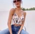 Dog Print Crop Cami Top