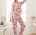 Donut Print Pajama Set With Eye Cover