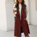 Double Breasted Pocket Side Vest Coat