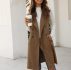 Double Breasted Pocket Side Vest Coat