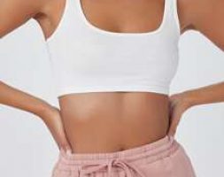 Double Scoop Neck Solid Crop Tank Top