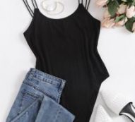 Double Strap Solid Bodysuit