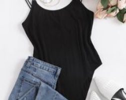 Double Strap Solid Bodysuit
