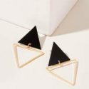 Double Triangle Shaped Stud Earrings 1pair