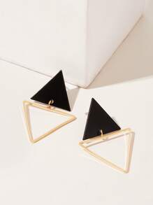 Double Triangle Shaped Stud Earrings 1pair