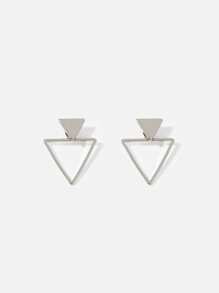 Double Triangle Shaped Stud Earrings 1pair