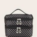 Double-layer Polka Dot Makeup Bag