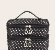 Double-layer Polka Dot Makeup Bag