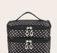 Double-layer Polka Dot Makeup Bag