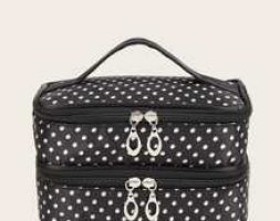 Double-layer Polka Dot Makeup Bag