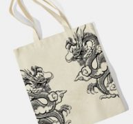 Dragon Graphic Shopper Bag