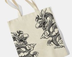 Dragon Graphic Shopper Bag